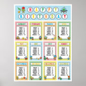 Klassroom Birthday Board in Robots Theme Poster (Voorkant)
