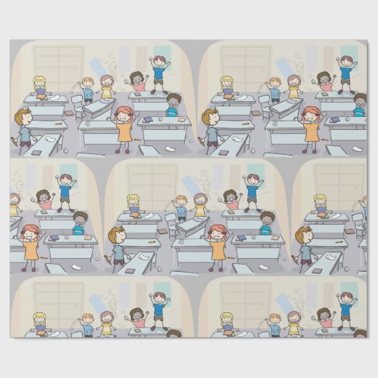 Klassroom Chaos-overlooppapier Cadeaupapier (Vlak)