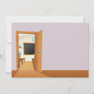 Klassroom door een open deur uitnodigingen