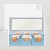 Klassroom vol stoelen en tafels briefkaart (Voorkant / Achterkant)
