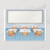 Klassroom vol stoelen en tafels briefkaart (Voorkant)