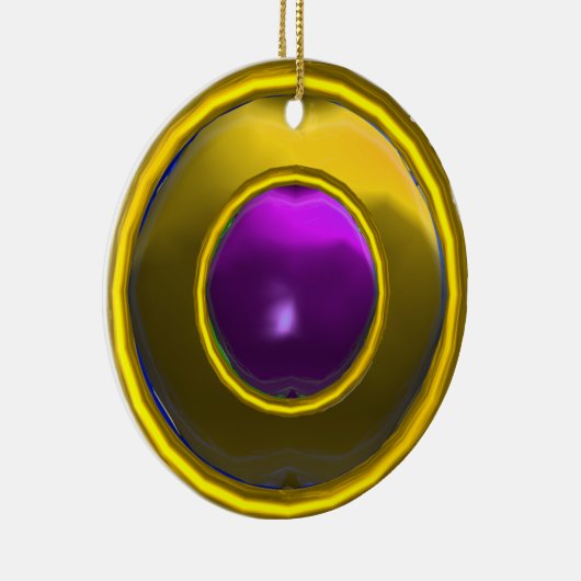 KLASSY AMETHYST EN TOPAZ GEM STONES KERAMISCH ORNAMENT (Rechts)