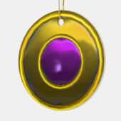 KLASSY AMETHYST EN TOPAZ GEM STONES KERAMISCH ORNAMENT (Links)