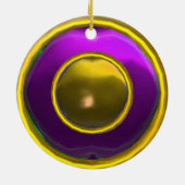 KLASSY AMETHYST EN TOPAZ GEM STONES KERAMISCH ORNAMENT (Achterkant)