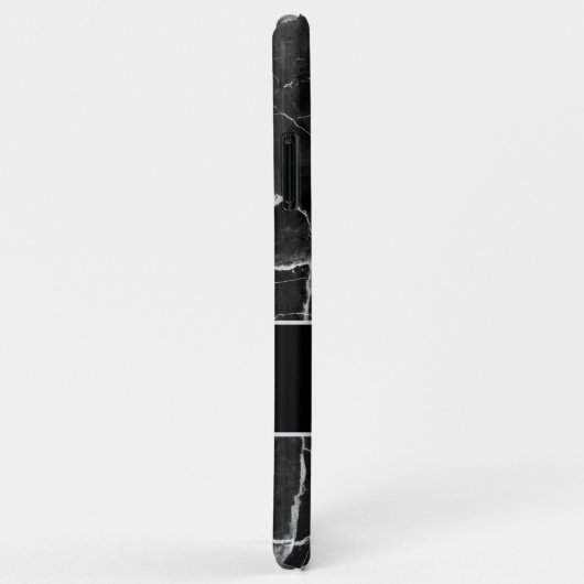 KLASSY BLACK MARBLE LOOK, MONOGRAM R Case-Mate iPhone CASE (Achterkant/rechts)