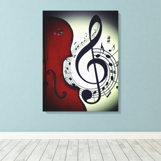 KLASSY CELLO ROCKABILLY ART PRINT (Insitu (Houten vloer))