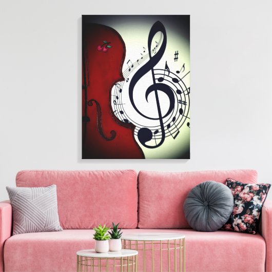 KLASSY CELLO ROCKABILLY ART PRINT (Insitu (Woonkamer))