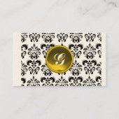 KLASSY DAMASK MONOGRAM metallic crème Visitekaartje (Achterkant)