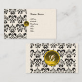 KLASSY DAMASK MONOGRAM metallic crème Visitekaartje (Voorkant / Achterkant)