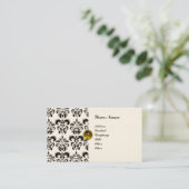 KLASSY DAMASK MONOGRAM metallic crème Visitekaartje (Staand voorkant)