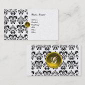 KLASSY DAMASK MONOGRAM metallic platina Visitekaartje (Voorkant / Achterkant)