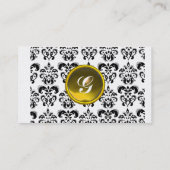 KLASSY DAMASK MONOGRAM metallic platina Visitekaartje (Achterkant)