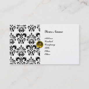 KLASSY DAMASK MONOGRAM metallic platina Visitekaartje
