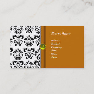 KLASSY DAMASK MONOGRAM, paarse topaz geel Visitekaartje