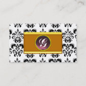 KLASSY DAMASK MONOGRAM, violet amethist Visitekaartje (Achterkant)