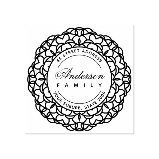 KLASSY DOUANE FAMILIE NAAM RETURN ADRES RUBBERSTEMPEL (Afrduk)