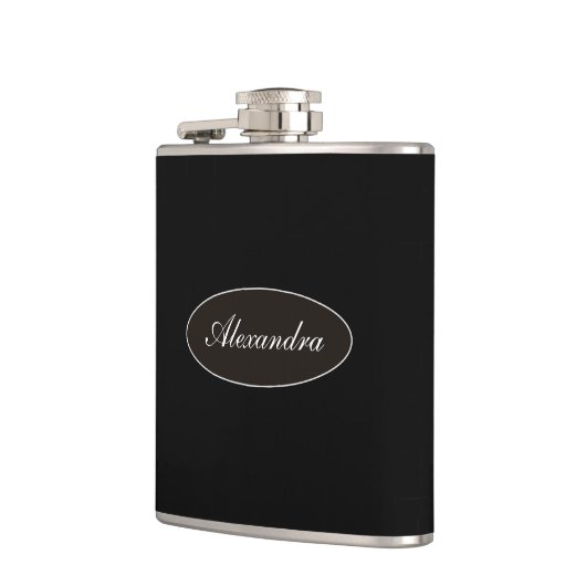 Klassy Elegant Script Aangepaste naam aangepast Heupfles (Links)