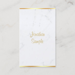 Klassy Hand Script Text Elegant Moderne Marble Gol Visitekaartje