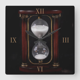 KLASSY HOUR GLASS SQUARE CLOCK VIERKANTE KLOK