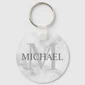 Klassy Marble - Gepersonaliseerd monogram en naam Sleutelhanger (Voorkant)