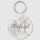 Klassy Marble - Gepersonaliseerd monogram en naam Sleutelhanger (Voorkant)