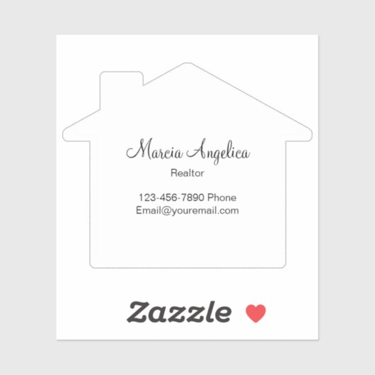 Klassy Real Estate Sticker Label House Shape (Vel)