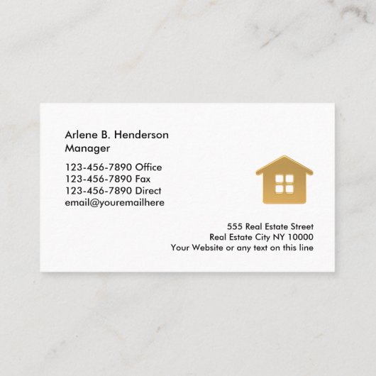 Klassy Real Realtor Theme Bedrijfskaart Sjabloon Visitekaartje (Achterkant)