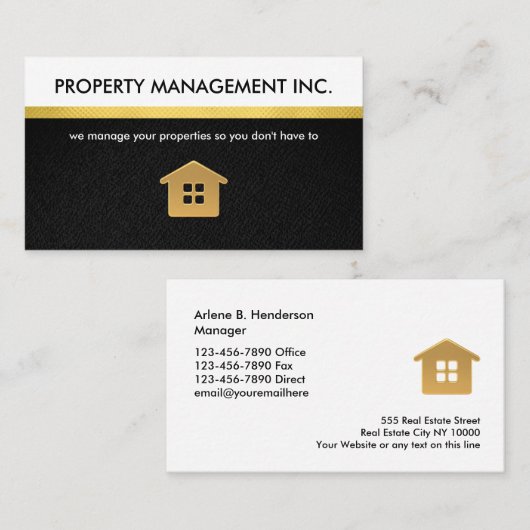 Klassy Real Realtor Theme Bedrijfskaart Sjabloon Visitekaartje (Voorkant / Achterkant)