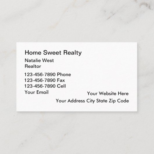 Klassy Real Realtor Theme Bedrijfskaart Sjabloon Visitekaartje (Achterkant)