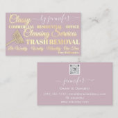 Klassy reiniging afval Roze roze QR-code verwijder Visitekaartje (Voorkant / Achterkant)