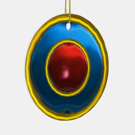 KLASSY RUBY EN SAPPHIRE GEM STONES KERAMISCH ORNAMENT (Rechts)