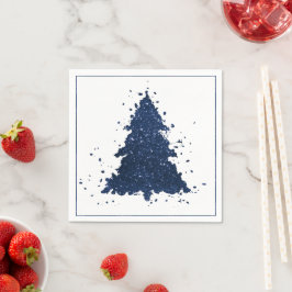 Klastige kerstbomen| Klassieke marineblauw Servet