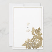 Klastige, luxe witte roos met bloemrijke bruiloft kaart (Achterkant)