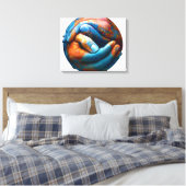 Klasvormige handen vormen planeet Aarde Wereldvred Canvas Afdruk (Insitu (Slaapkamer))