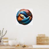 Klasvormige handen vormen planeet Aarde Wereldvred Poster (Keuken)