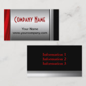 Klaszilver, rode en zwarte Visitekaartjes (Voorkant / Achterkant)