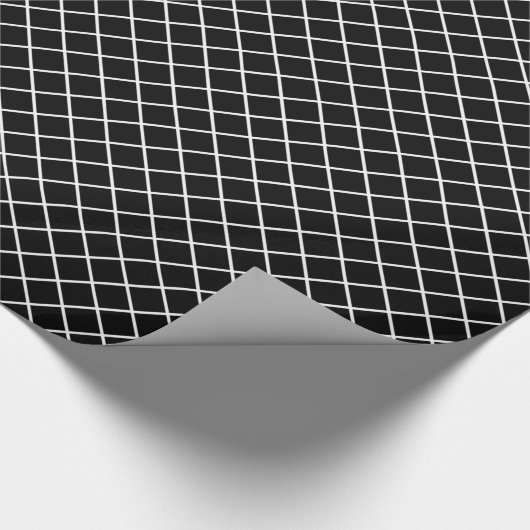 Klaszwart en wit Check Patroon Cadeaupapier (Hoek)