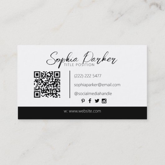 Klaszwart en wit visitekaartje (Achterkant)