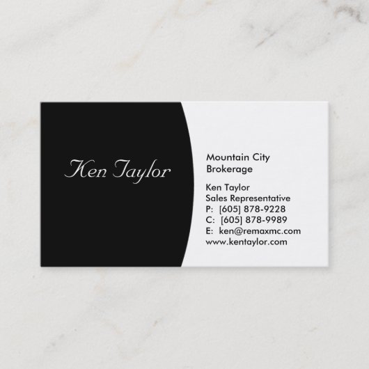 Klaszwart-wit Visitekaartje Ronde (Voorkant)