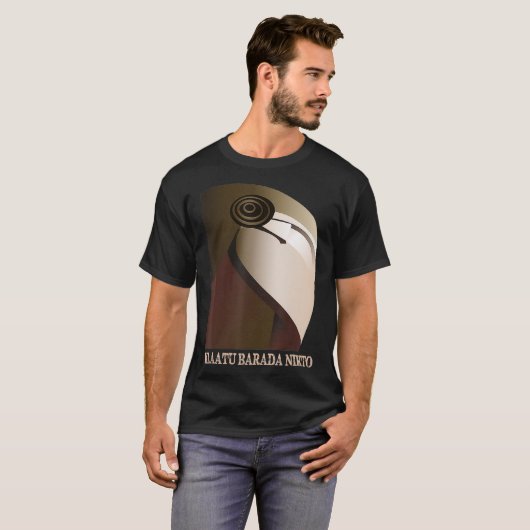 Klatu Barada Nikto Robot SiFi T-shirt (Voorkant volledig)