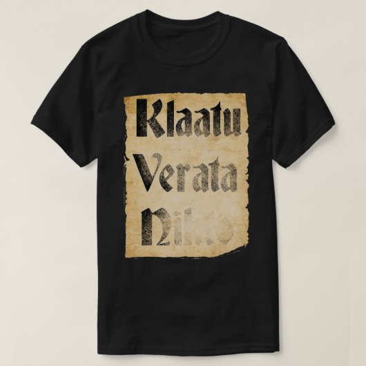 Klatu Verata Necktie T-shirt (Design voorkant)