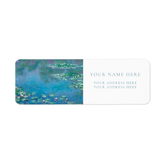 KLAUDE MONET "WATERLIL" LABEL ADRES TERUGKEREN (Voorkant)
