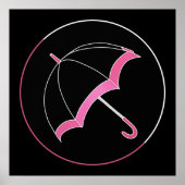 Klaus Hargreeves Pink Umbrella Black Poster (Voorkant)