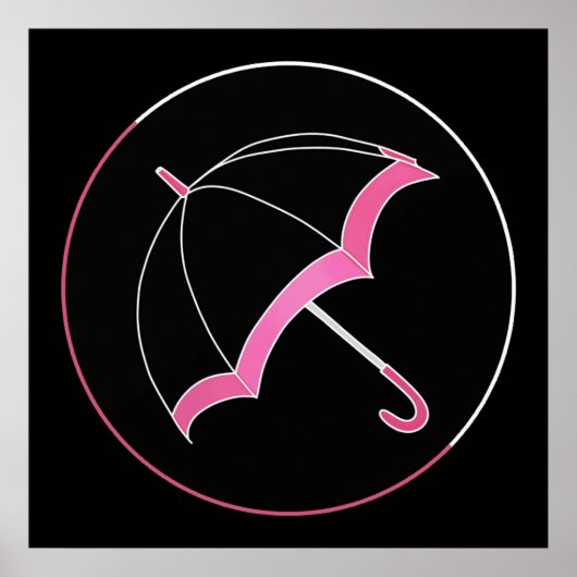 Klaus Hargreeves Pink Umbrella Black Poster (Voorkant)
