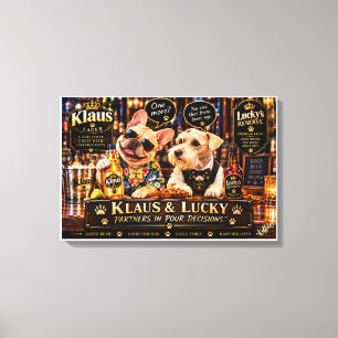 Klaus & Lucky Partners in Pour Decisions Grappige Canvas Afdruk