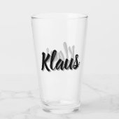 Klaus mans naam, glas (Achterkant)