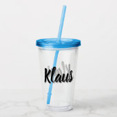 Klaus Mens Name, Acryl Drinkbeker (Achterkant)