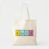 Klaus periodiek table name canvas tas (Voorkant)
