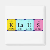 Klaus periodiek table name magnet (Voorkant)