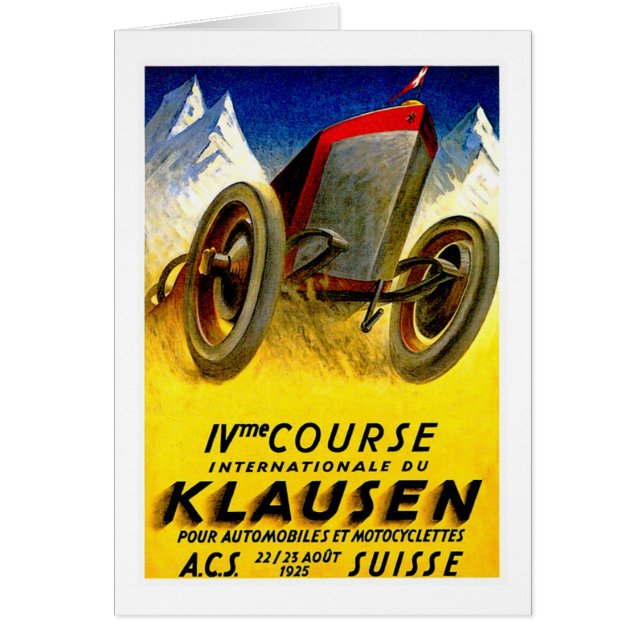 Klausen Race ~  Automobile Ad (Voorkant)